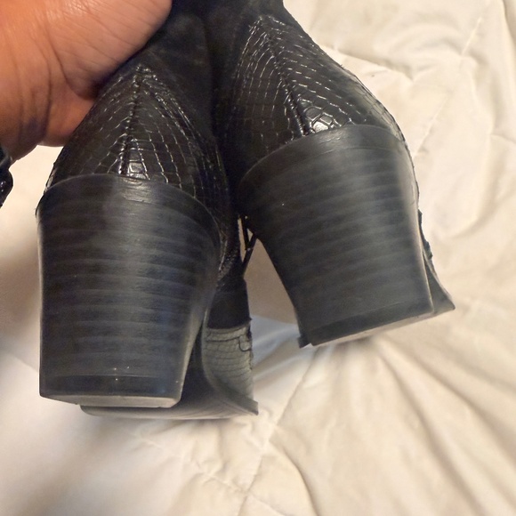 Zara Split Leather Cowboy Ankle Boots - Picture 5 of 7
